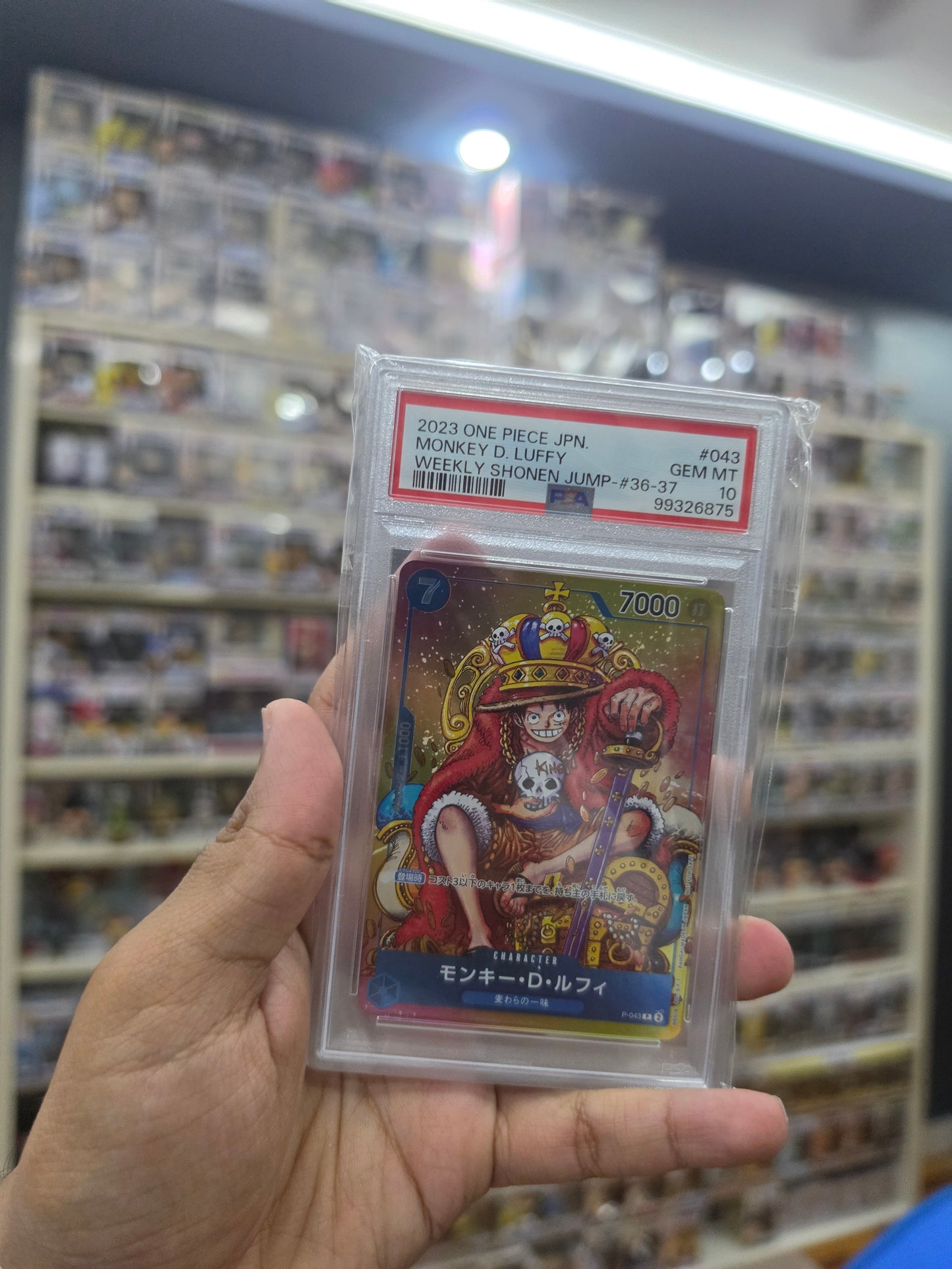 PSA 10 Monkey D Luffy P-043 Weekly Shonen Jump Promo One Piece Card Japan #567