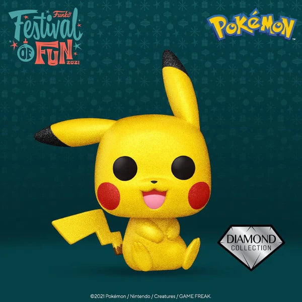 Pokemon - Pikachu Sitting Diamond Glitter 2021 Festival of Fun Fall Convention Exclusive Pop!