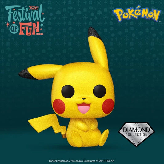 Pokemon - Pikachu Sitting Diamond Glitter 2021 Festival of Fun Fall Convention Exclusive Pop!