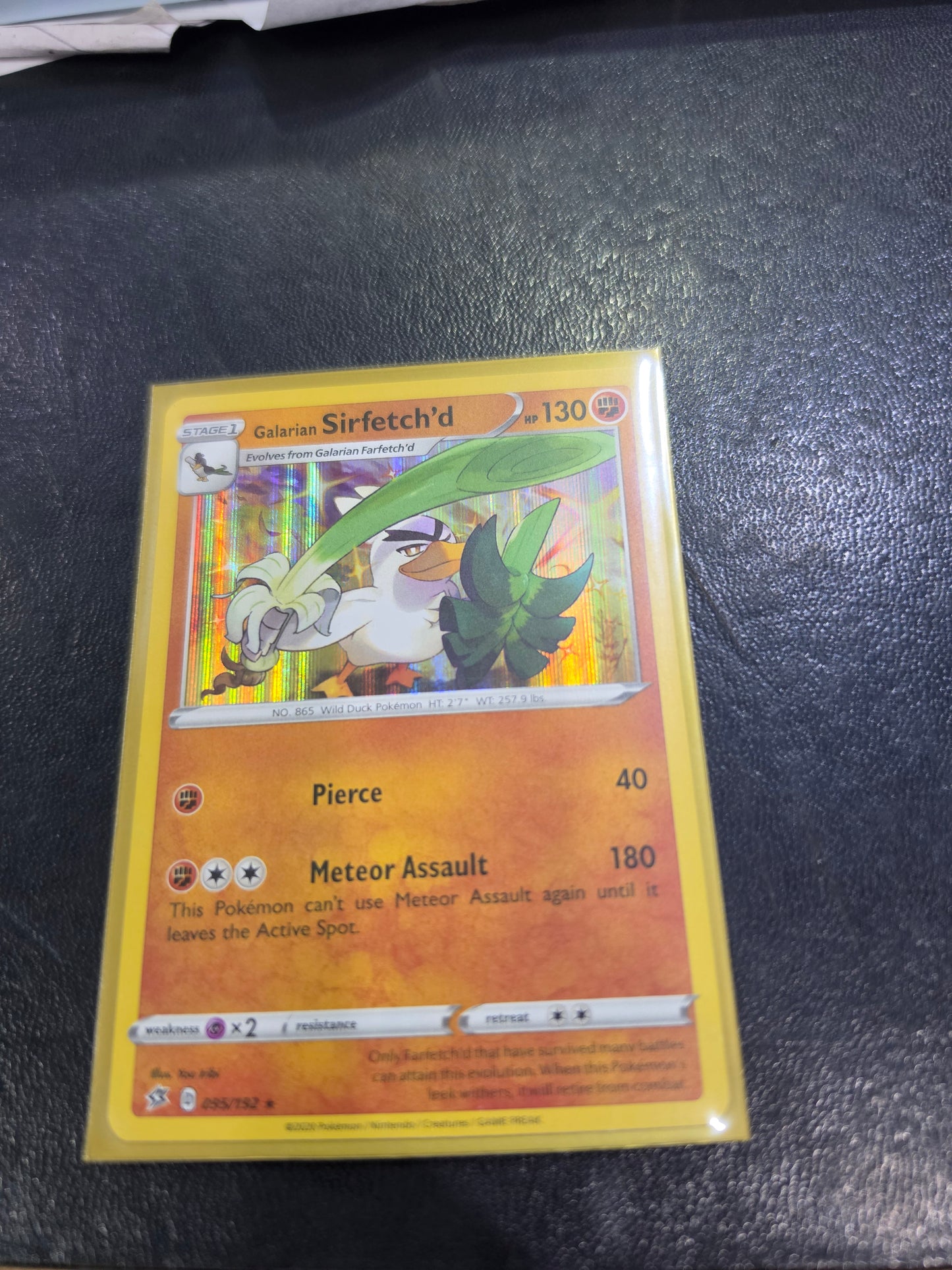 Pokemon TCG Galarian Sirfetch'd Rebel Clash 095/192 Holo Rare NM FREE TOP LOADER