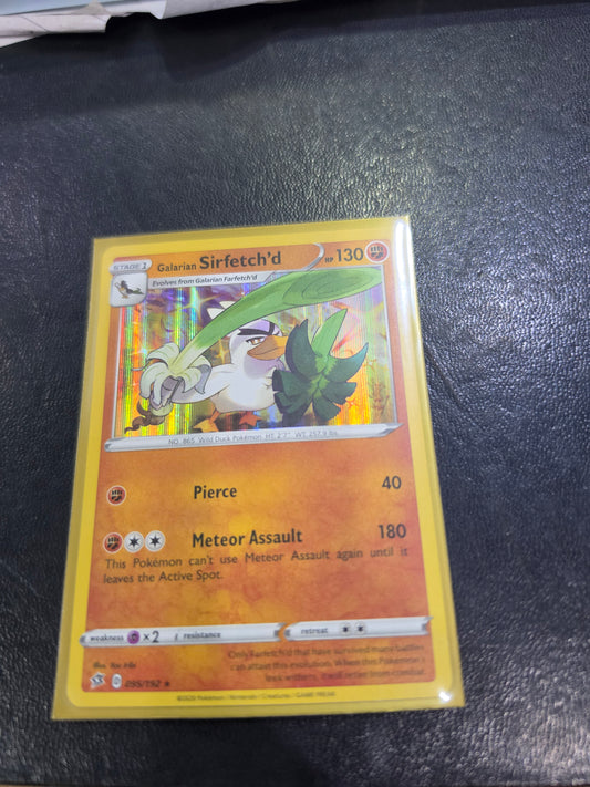 Pokemon TCG Galarian Sirfetch'd Rebel Clash 095/192 Holo Rare NM FREE TOP LOADER