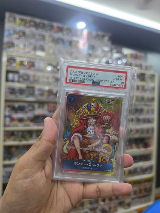 PSA 10 Monkey D Luffy P-043 Weekly Shonen Jump Promo One Piece Card Japan #567