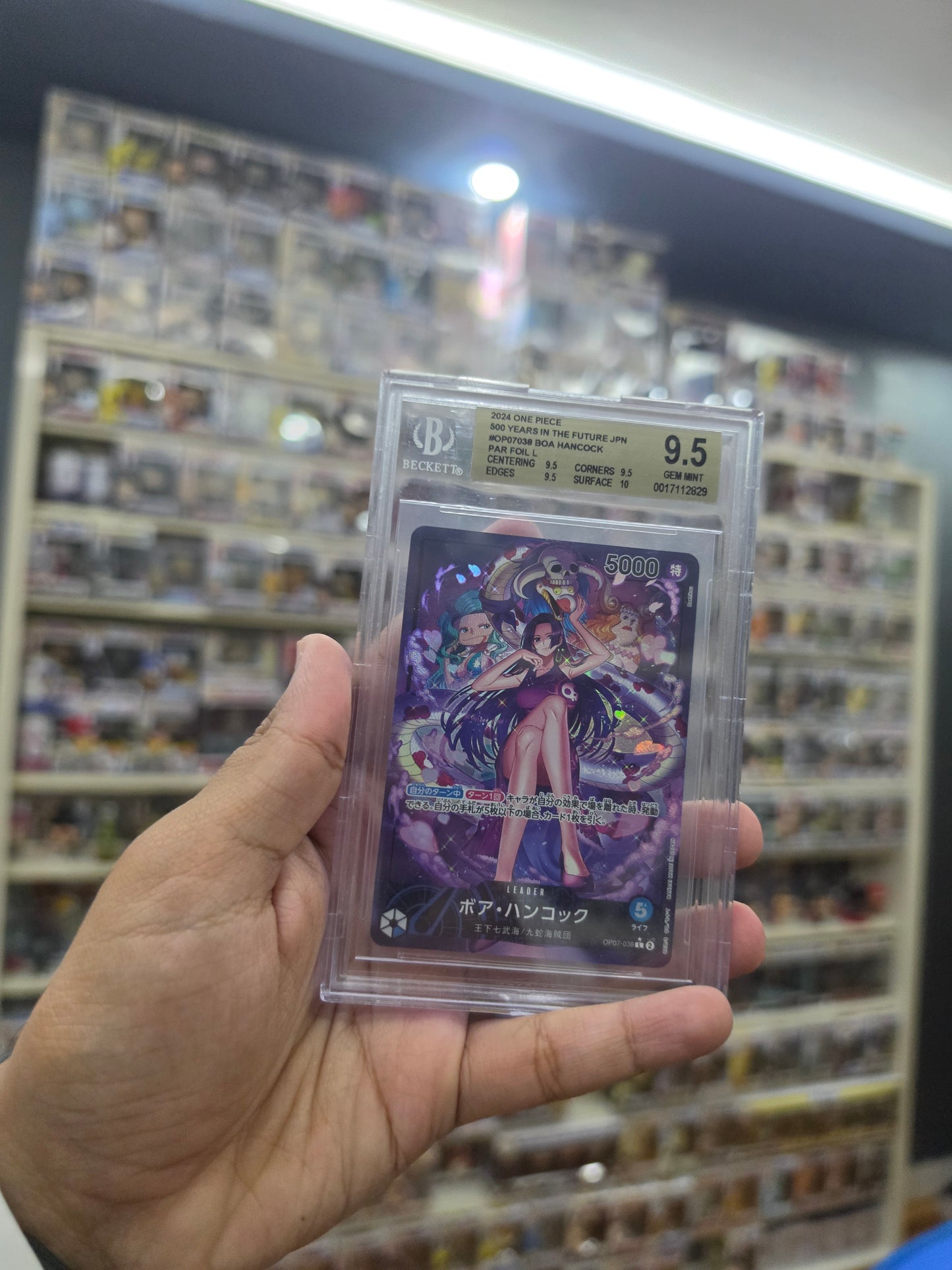 Beckett 9.5 Boa Hancock OP07-038 L One Piece Card Japanese