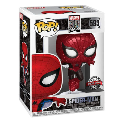 First Appearance Metallic Spider-Man 80th POP! Marvel #593 Vinyl Figure Funko